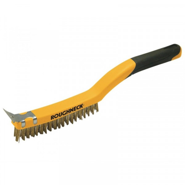 Buy Roughneck Carbon Steel Wire Brush Soft Grip 350mm 14 inch Online - Paint