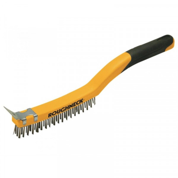 Buy Roughneck Brass Wire Brush Soft Grip 350mm 14 inch Online - Paint