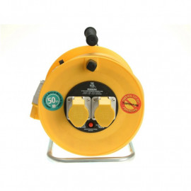 Masterplug Cable Reel 50m 16 Amp 110 Volt Thermal Cutout