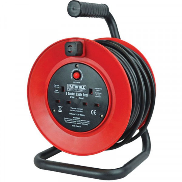 Buy Faithfull Power Plus Cable Reel 25m 13amp 230 Volt Online - Electrical Equipment Buy Faithfull Power Plus Cable Reel 25m 13amp 230 Volt Online - Electrical Equipment