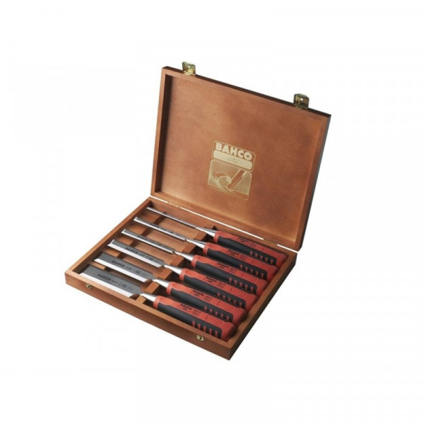 Buy Bahco 424P S6 Bevel Edge Chisel Set of 6 in a Wooden Box Online - Chisels