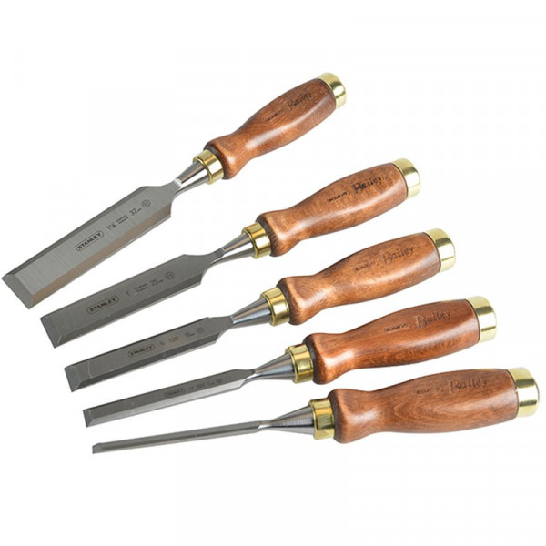 Buy Stanley Bailey Chisel Set of 5 in Leather Pouch Online - Chisels