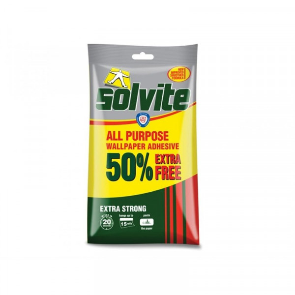 Buy Solvite All Purpose Wallpaper Paste Sachet 10 Roll + 50 Percent Free Online - Adhesive Tapes & Glues & Accessories|Chemical Products