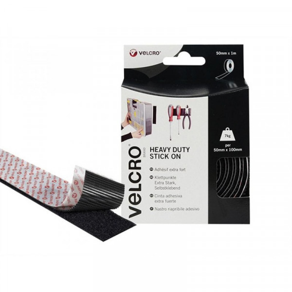 Buy Velcro Heavy Duty Stick On Tape 50mm x 1m Black Online - Adhesive Tapes & Glues & Accessories|Chemical Products