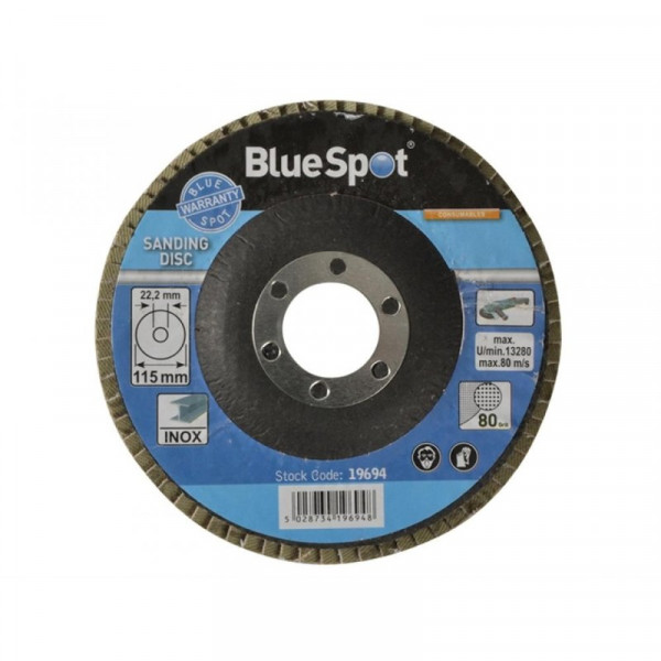 Buy BlueSpot BS19694 115mm 80 Grit Sanding Flap Disc Online - Consumer Electronics Buy BlueSpot BS19694 115mm 80 Grit Sanding Flap Disc Online - Consumer Electronics