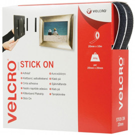 Velcro Vel60220 20mm X 10m Black Stick on Tape