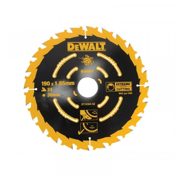 Buy DeWalt Circular Saw Blade 190 x 30mm x 24T Corded Extreme Framing Online - Workshop Equipment