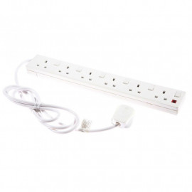 Smj Extension Lead 240 Volt 6 Way 13a Switched Neon 2 Metre