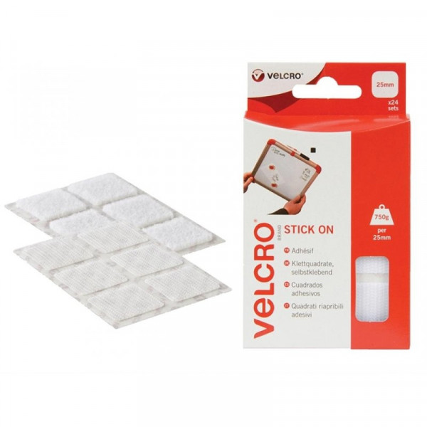 Buy Velcro Stick On VELCRO Brand Squares 25mm White Pack of 24 Online - Adhesive Tapes & Glues & Accessories|Chemical Products Buy Velcro Stick On VELCRO Brand Squares 25mm White Pack of 24 Online - Adhesive Tapes & Glues & Accessories|Chemical Products