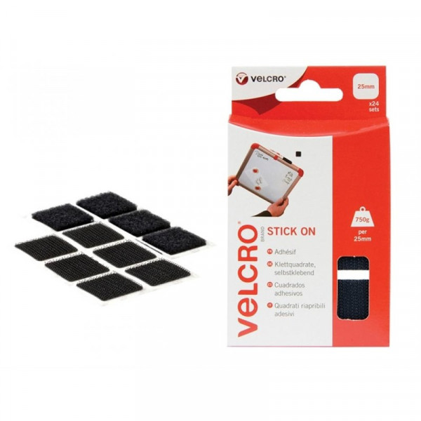 Buy Velcro Stick On VELCRO Brand Squares 25mm Black Pack of 24 Online - Adhesive Tapes & Glues & Accessories|Chemical Products Buy Velcro Stick On VELCRO Brand Squares 25mm Black Pack of 24 Online - Adhesive Tapes & Glues & Accessories|Chemical Products