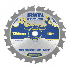 Irwin Weldtec Cordless Circular Saw Blade 136 X 10mm X 18t Atb C
