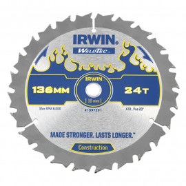 Irwin Weldtec Cordless Circular Saw Blade 136 X 10mm X 24t Atb C