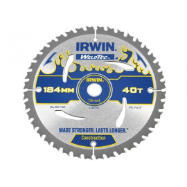 Irwin Weldtec Circular Saw Blade 184 X 16mm X 40t Atb