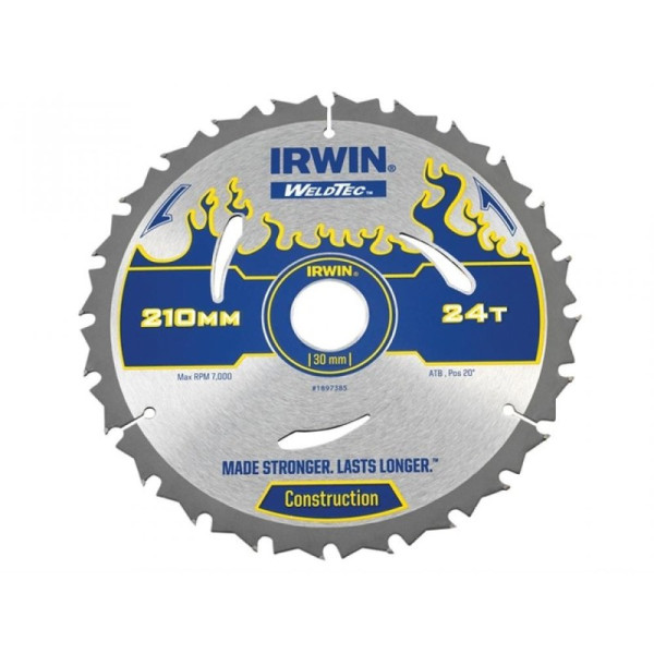 Buy Irwin Weldtec Circular Saw Blade 210 x 30mm x 24T ATB Online - Workshop Equipment Buy Irwin Weldtec Circular Saw Blade 210 x 30mm x 24T ATB Online - Workshop Equipment