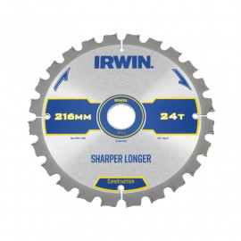 Irwin Construction Circular Saw Blade 216 X 30mm X 24t Atbneg M