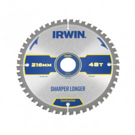 Irwin Construction Circular Saw Blade 216 X 30mm X 48t Atbneg M