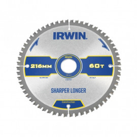 Irwin Construction Circular Saw Blade 216 X 30mm X 60t Atbneg M
