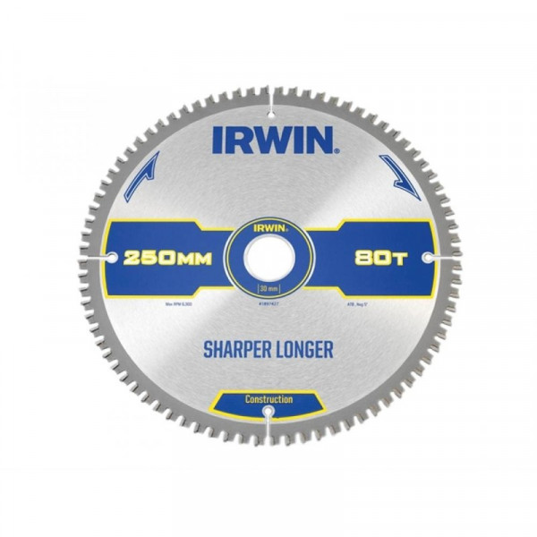 Buy Irwin 1897427 Construction 250mm Circular Saw Blade 80T Online - Workshop Equipment Buy Irwin 1897427 Construction 250mm Circular Saw Blade 80T Online - Workshop Equipment