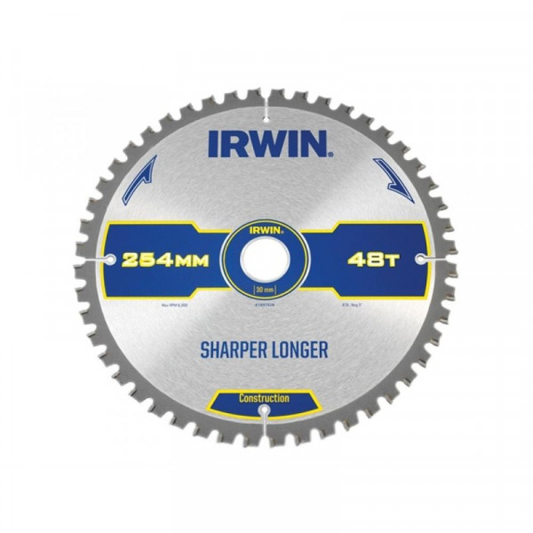 Buy Irwin Construction Circular Saw Blade 254 x 30mm x 48T ATBNeg M Online - Workshop Equipment Buy Irwin Construction Circular Saw Blade 254 x 30mm x 48T ATBNeg M Online - Workshop Equipment