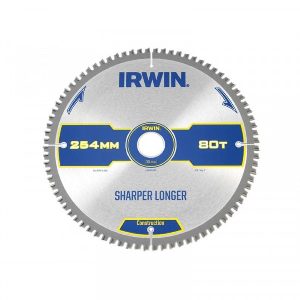 Buy Irwin Construction Circular Saw Blade 254 x 30mm x 80T ATBNeg M Online - Workshop Equipment Buy Irwin Construction Circular Saw Blade 254 x 30mm x 80T ATBNeg M Online - Workshop Equipment