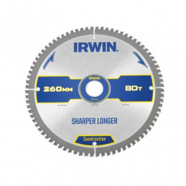 Irwin Construction Circular Saw Blade 260 X 30mm X 80t Atbneg M