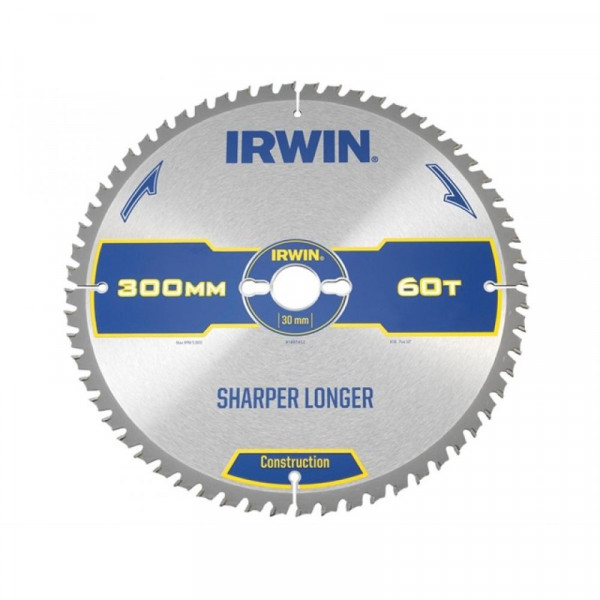 Buy Irwin Construction Circular Saw Blade 300 x 30mm x 60T ATB Online - Workshop Equipment