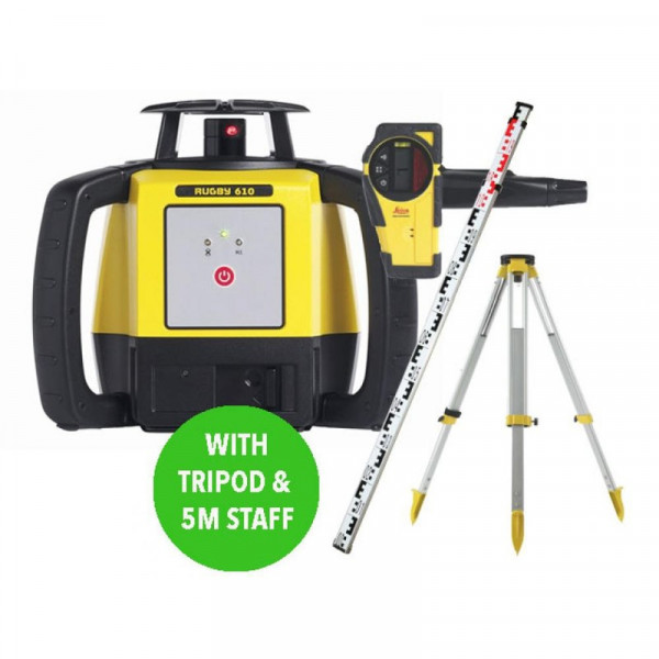 Buy Leica Rugby 610 Rotating Laser (L Ion battery) Bundle deal Online - Measuring & Testing