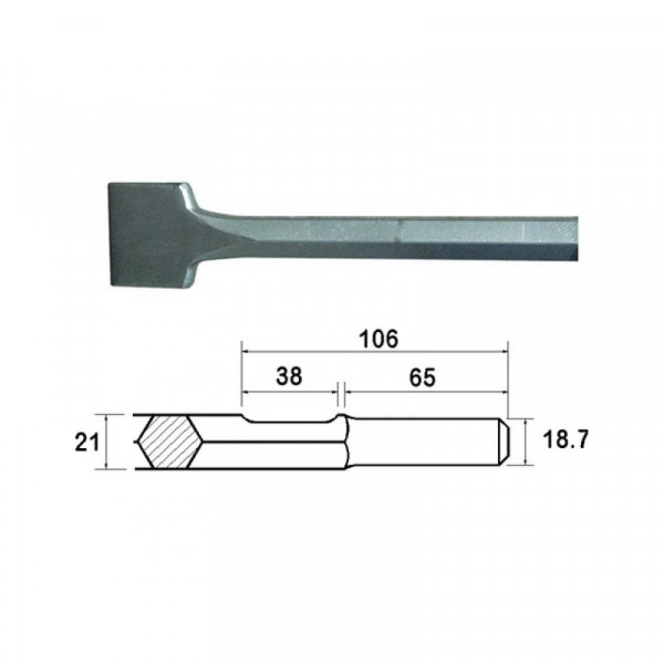 Buy Faithfull Scaling Chisel Straight 300x75mm Kango Shank Online - Chisels