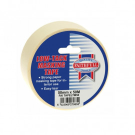 Faithfull Low Tack Masking Tape 50mm X 50m