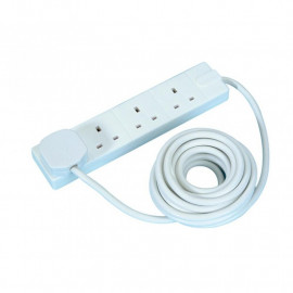 Masterplug 4 Gang Extension Lead 5 Meter 13a White