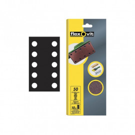 Flexovit 12 Sanding Sheets 115mm X 280mm Perforated Coarse 50g 10