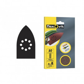 Flexovit Detail Hook Loop Sanding Sheets 105mm X 175 Mm Fine 120g 6