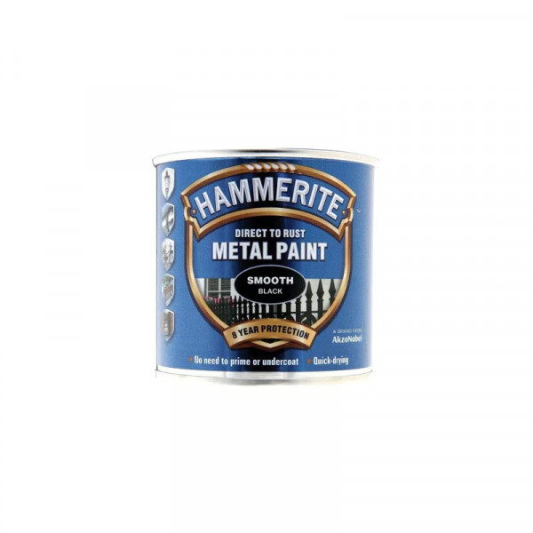 Buy Hammerite 'Direct To Rust' Metal Paint Smooth Black 250ml Online - Paint