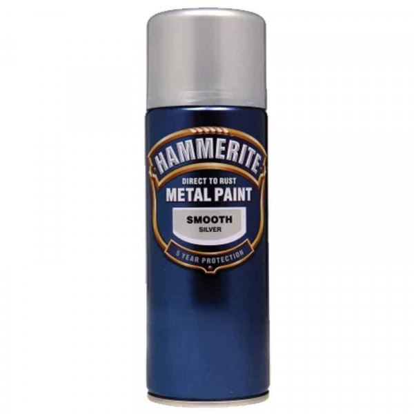 Buy Hammerite 'Direct To Rust' Metal Paint Smooth Silver 400ml Aerosol Online - Paint