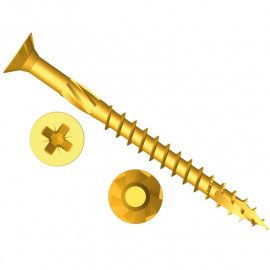 Elite Wood Screws Yellow Passivated Pozi Drive 5.0 X 80mm (tub 400)