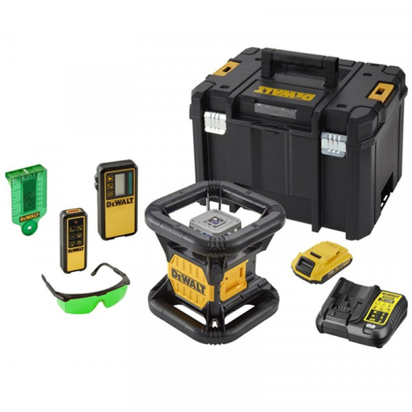 Buy DeWalt DCE079D1G 18v XR Green Rotary Laser 2.0Ah Kit Online - Measuring & Testing