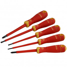 Bahco Insulated Scewdriver Set of 5 Slotted / Phillips