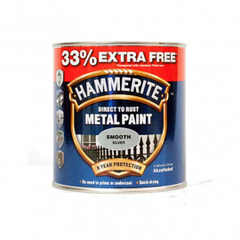 Hammerite 'direct to Rust' Metal Paint Smooth Silver 750ml (+33% Free)