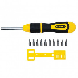 Stanley Multibit Ratchet Screwdriver with 10 Bits 0 68 010