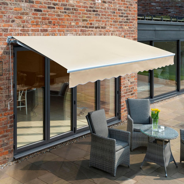 Buy 2.5m Budget Manual Awning, Ivory Online - Awnings
