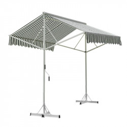 5.0m Free Standing Green and White Stripe Awning