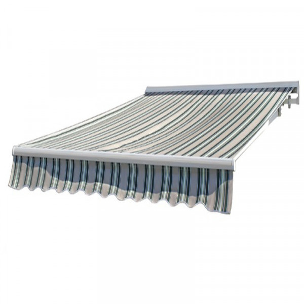 Buy 3.5m Half Cassette Manual Awning, Multi Stripe (4.0m Projection) Online - Awnings