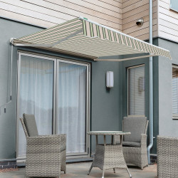 3.0m Half Cassette Manual Awning, Multi Stripe
