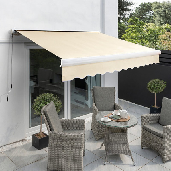 Buy 2.0m Full Cassette Manual Awning, Ivory Online - Awnings