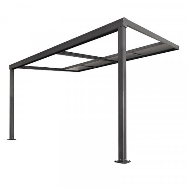 Buy 13.1ft x 9.8ft Anthracite Veranda Garden Canopy with Retractable Sliding Roof Lean to Wall Primrose™ Online - Awnings