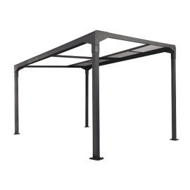 12.8ft X 10ft Anthracite Veranda Garden Canopy Gazebo with Retractable Sliding Roof Freestanding Primrose