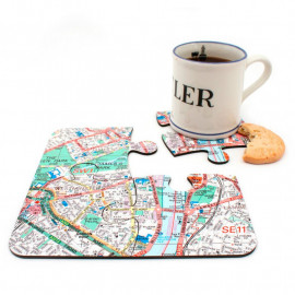 Personalised Map Jigsaw Coasters London