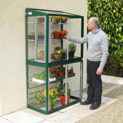 Deluxe Mini Lean to Greenhouse Racing Green