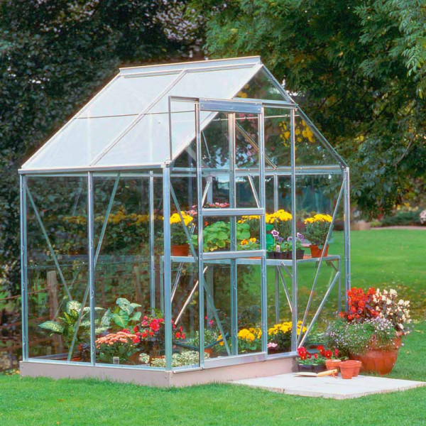 Buy Halls Aluminium Popular Greenhouse with Horti Glass + Base 6' x 4' & Accessories Online - Green plants & flowering plants