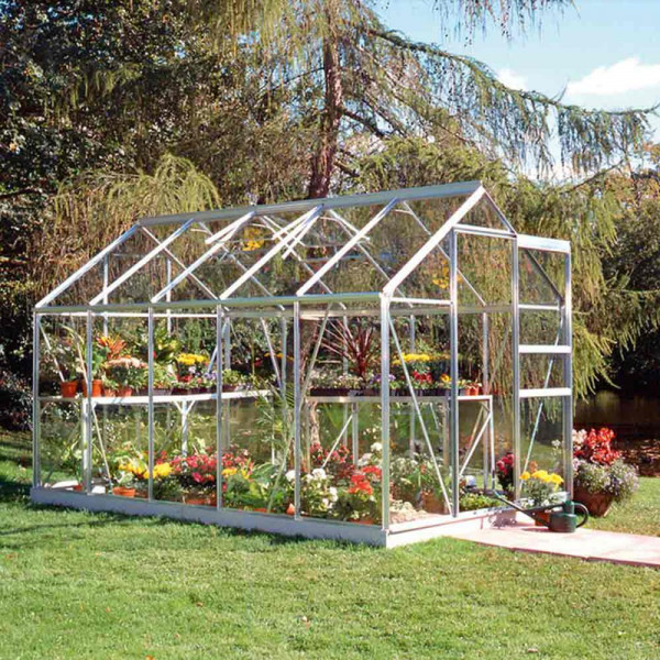 Buy Halls Aluminium Popular Greenhouse with Hort. Glass + Greenhouse Base 6' x 10' & Accessories Online - Green plants & flowering plants